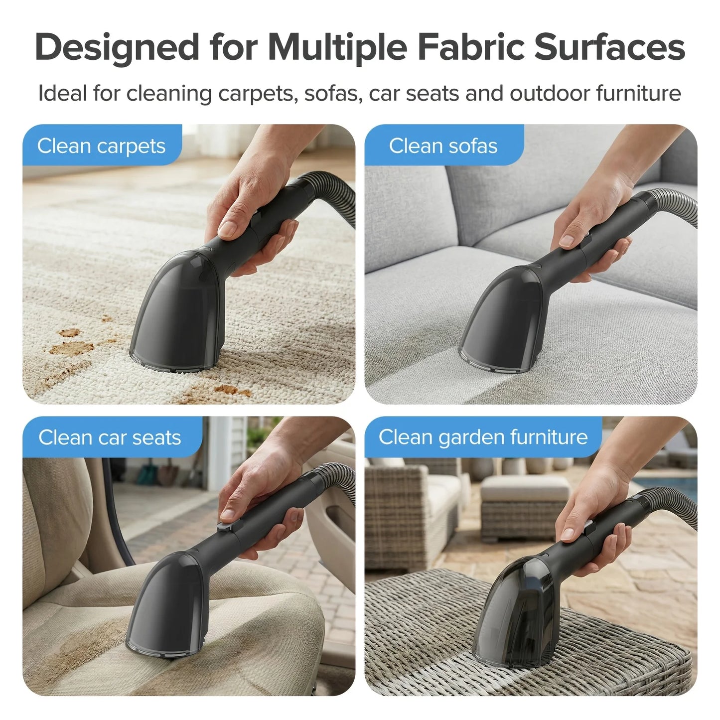 Lubluelu V2 Portable 3-in-1 Carpet Upholstery Vacuum Cleaner HEPA Filter