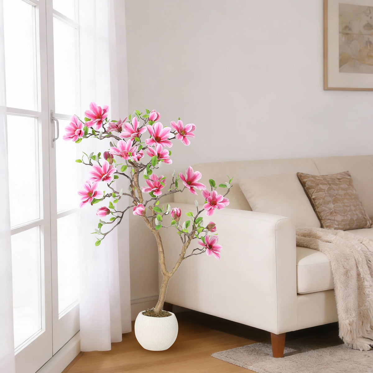 HiMISS Artificial Magnolia Tree For Indoor Home Decoration