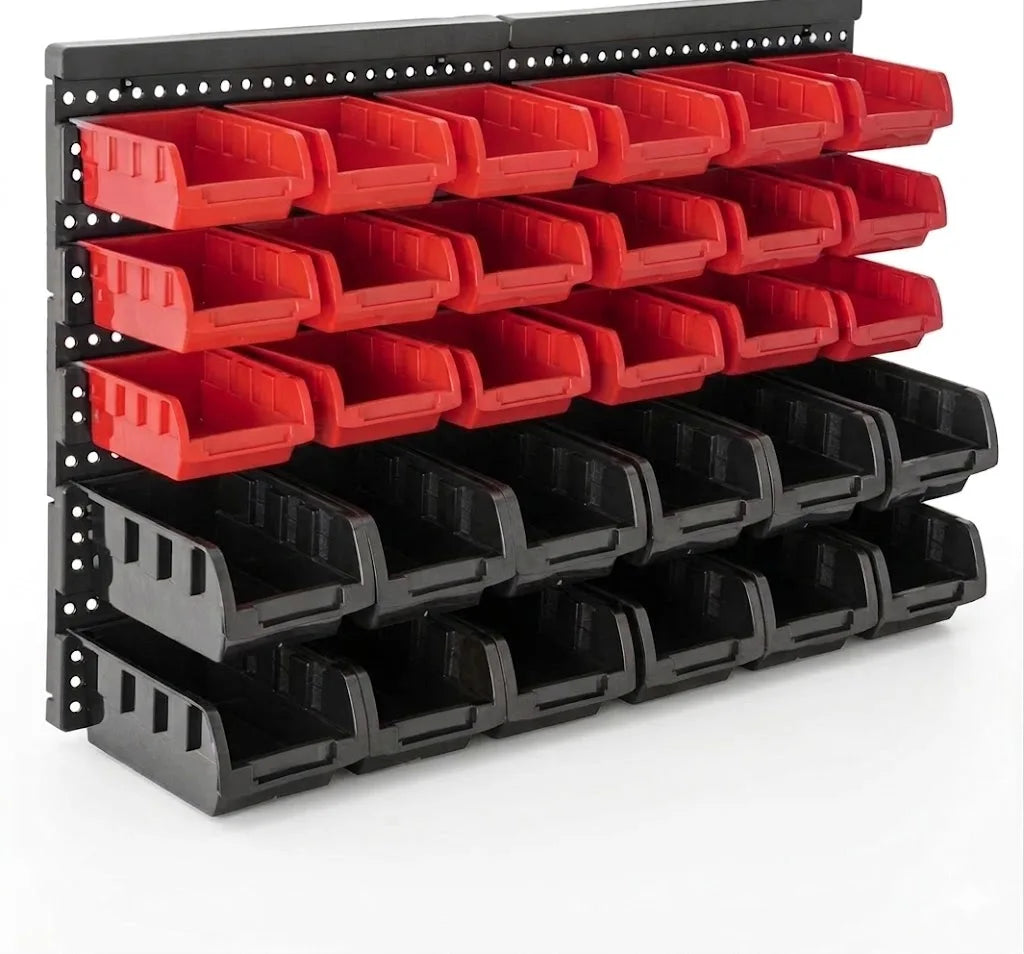 Wall Mounted Plastic Storage Bins Garage Hardware Tool Rack Organizer
