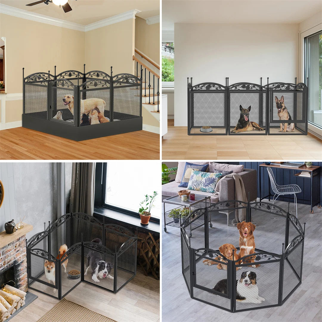 BINGOPAW Heavy Duty Dog Playpen Metal Fence Indoor Outdoor
