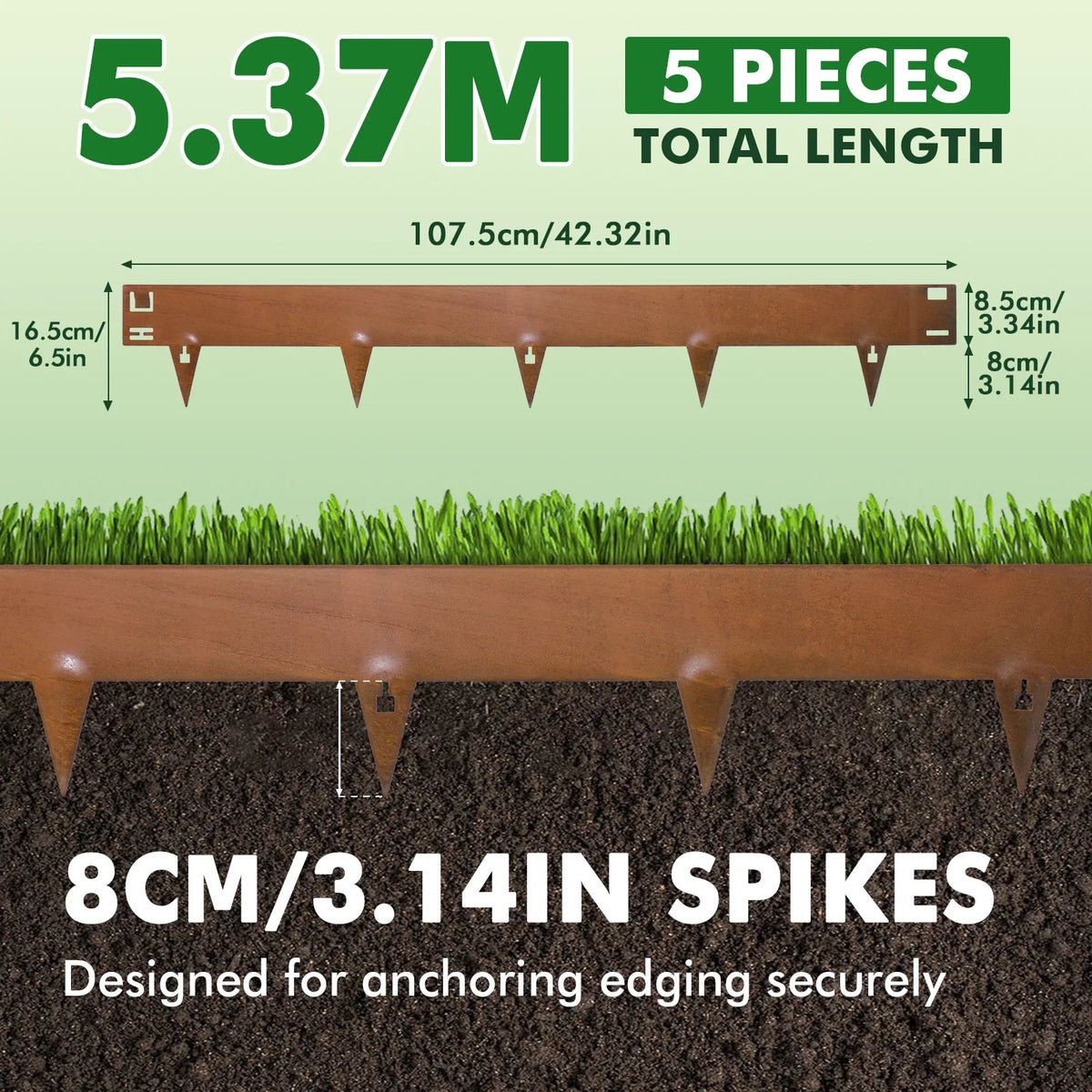 Corten Steel Metal Garden Lawn Edging Landscape Borders
