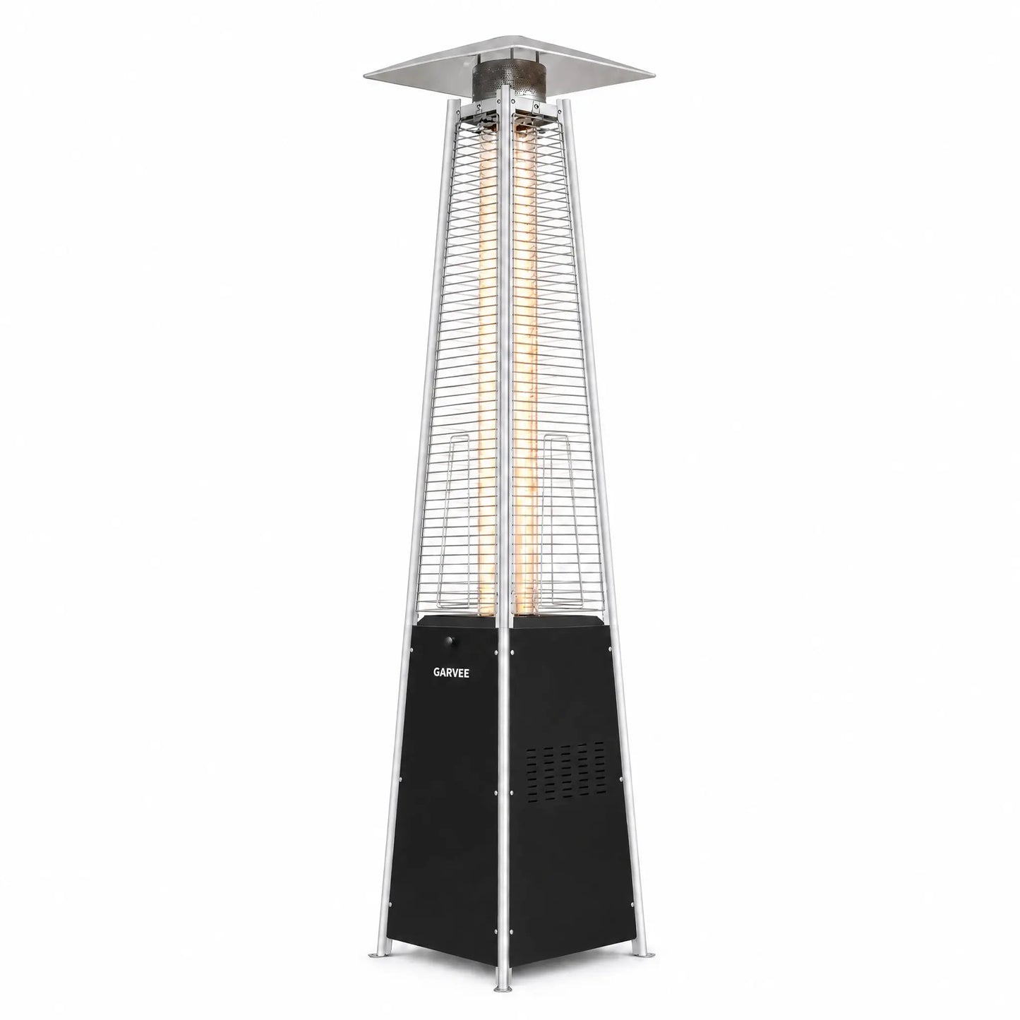 HiMiss Pyramid Propane Patio Heater With Glass Flame Tube