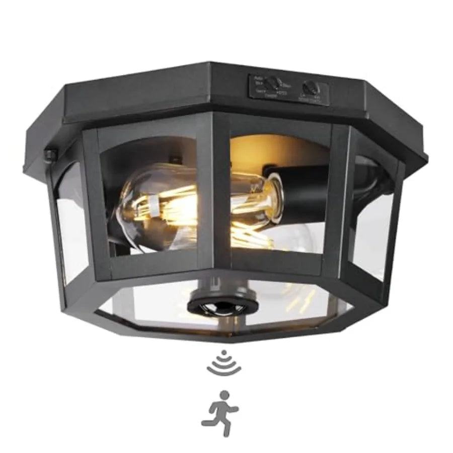 Outdoor Motion Sensor Ceiling Light Fixture With Dusk To Dawn