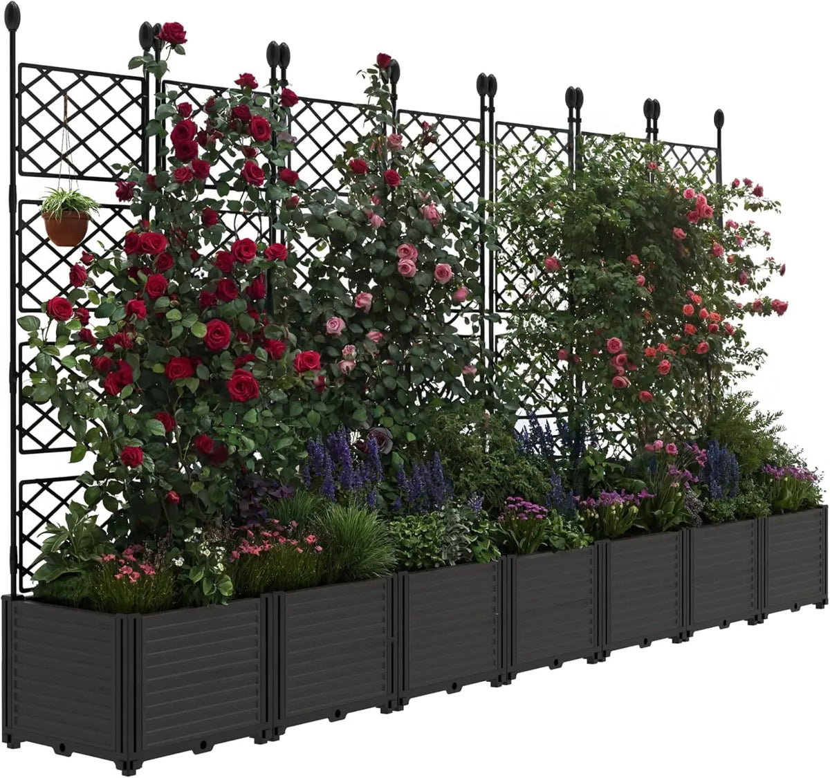 TWISTER CK Plastic Planter Box With Trellis And Drainage