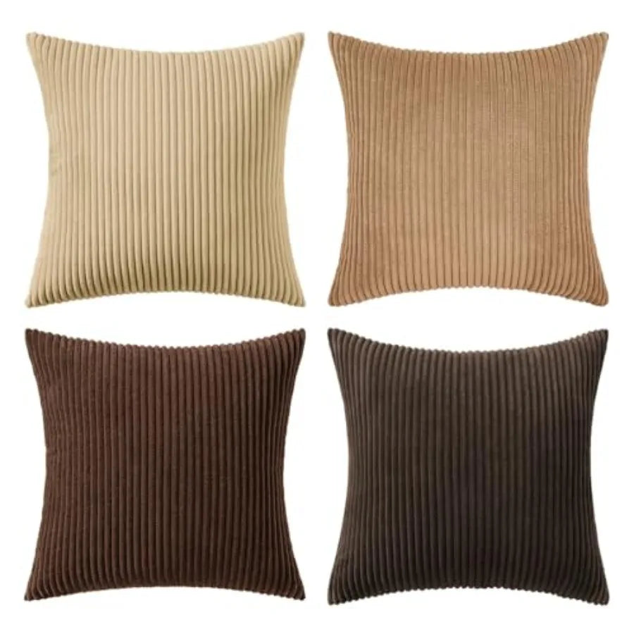 Modern Farmhouse Corduroy Throw Pillow Covers For Home Decor