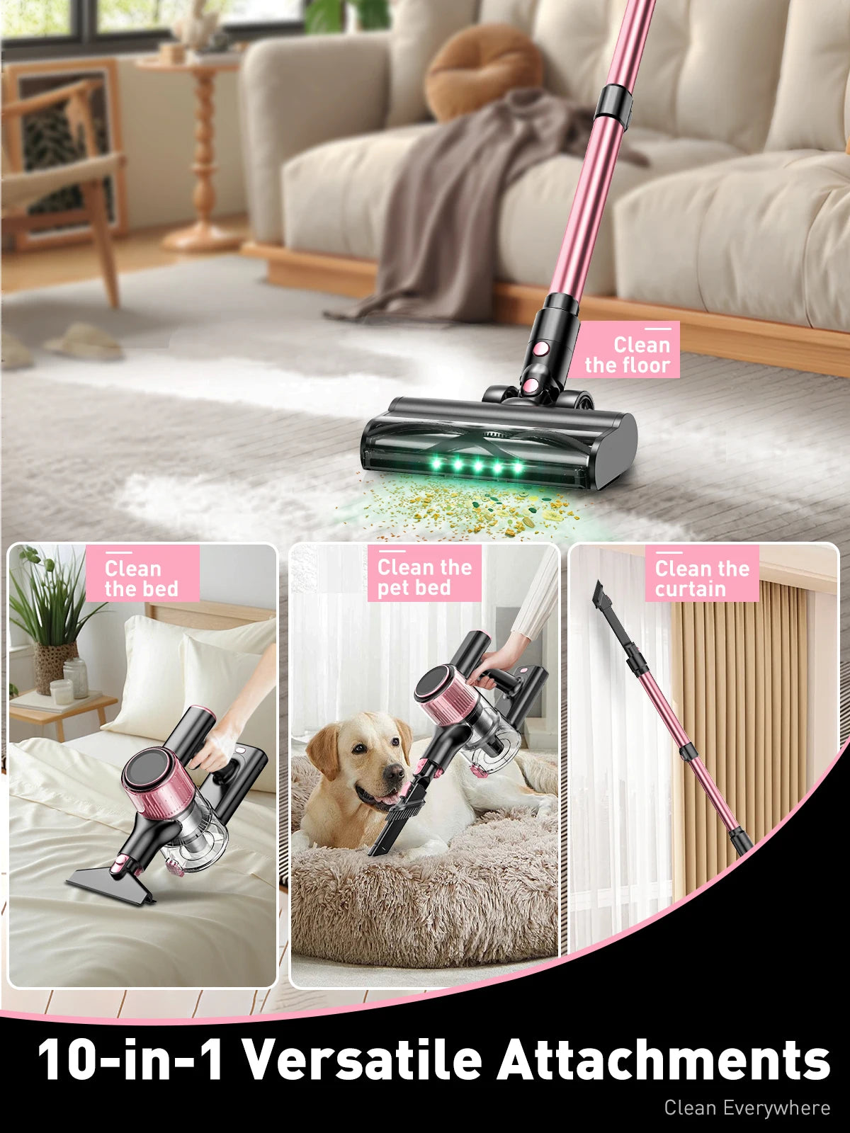 Suxiangvac Cordless Bagless Stick Vacuum Cleaner HEPA Filter