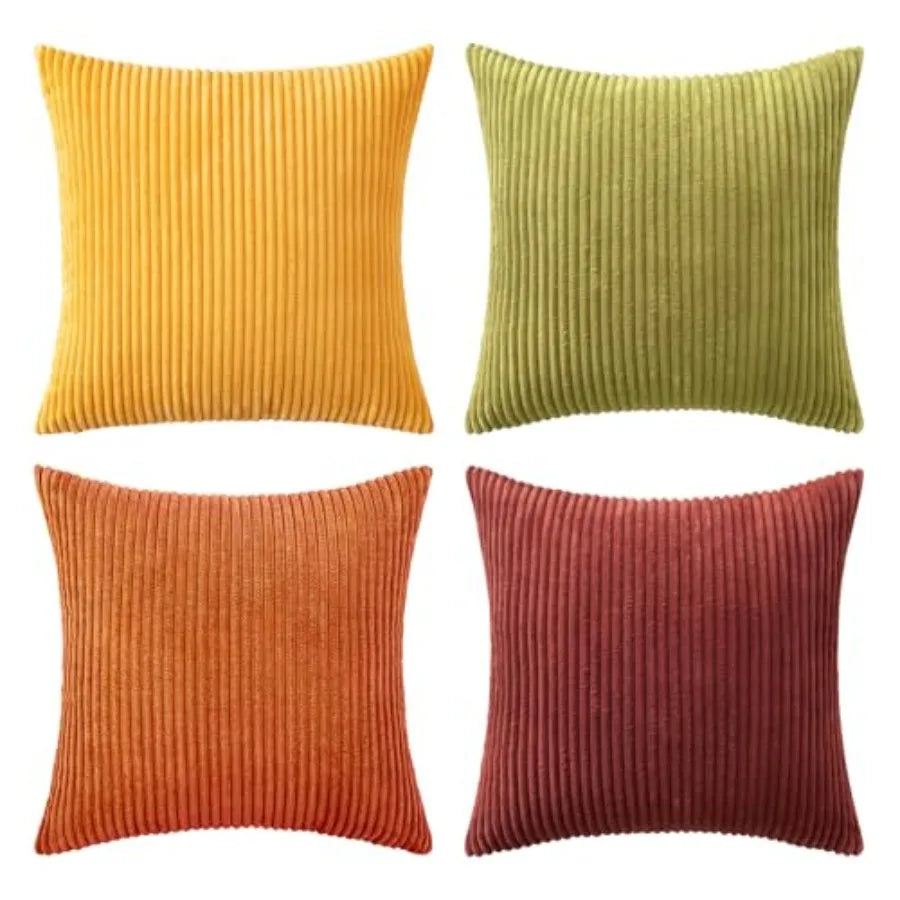 Modern Farmhouse Corduroy Throw Pillow Covers For Home Decor