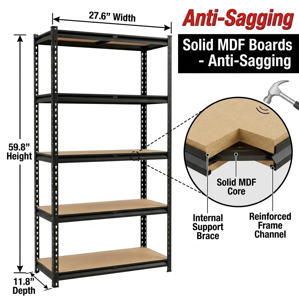 Heavy Duty Garage Shelving Unit Metal Storage Rack System