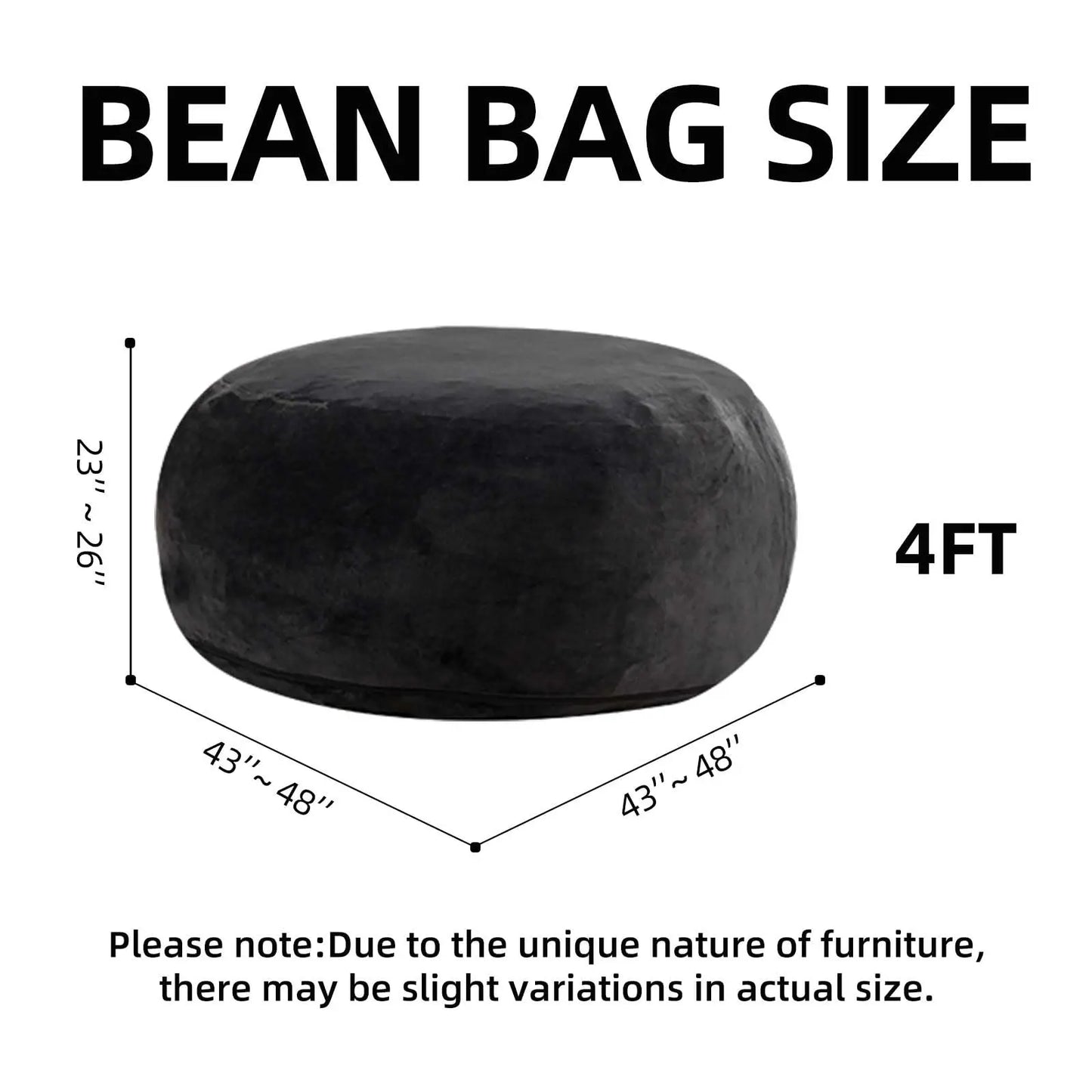 Memory Foam Beanbag Chair With Washable Flannel Cover For Bedrooms