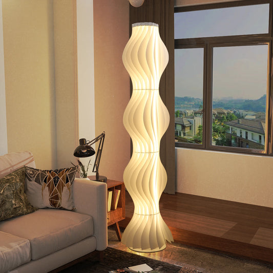 Nordic Style Pleated Floor Lamp For Ambient Living Area