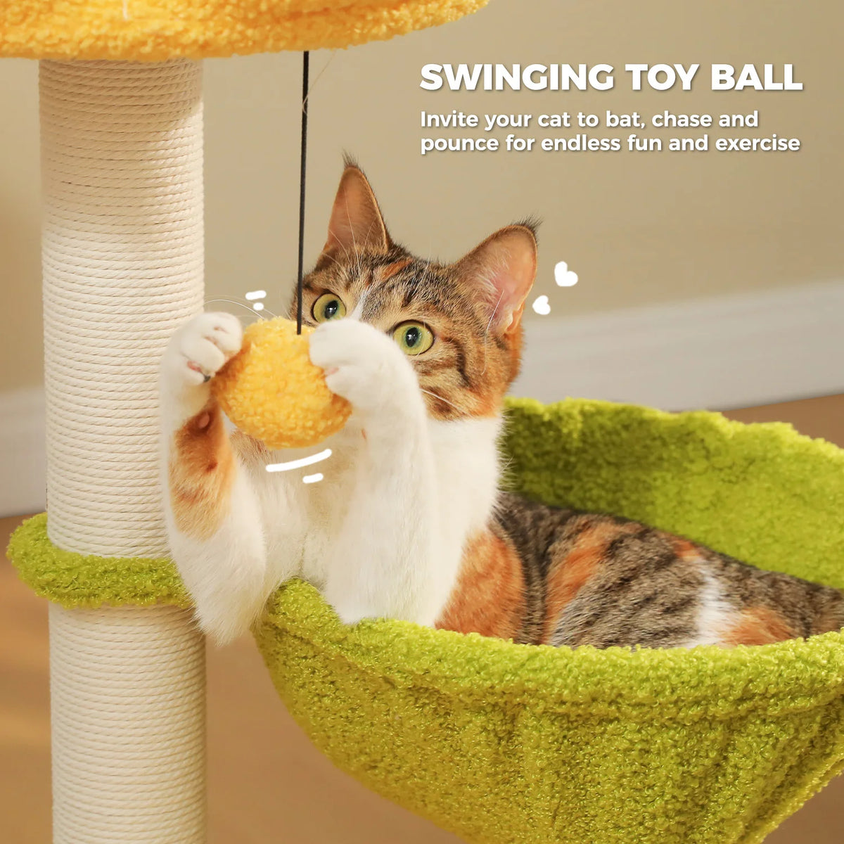 PAWZ Road Flower Cat Tree Featuring Sisal Posts And Hammocks