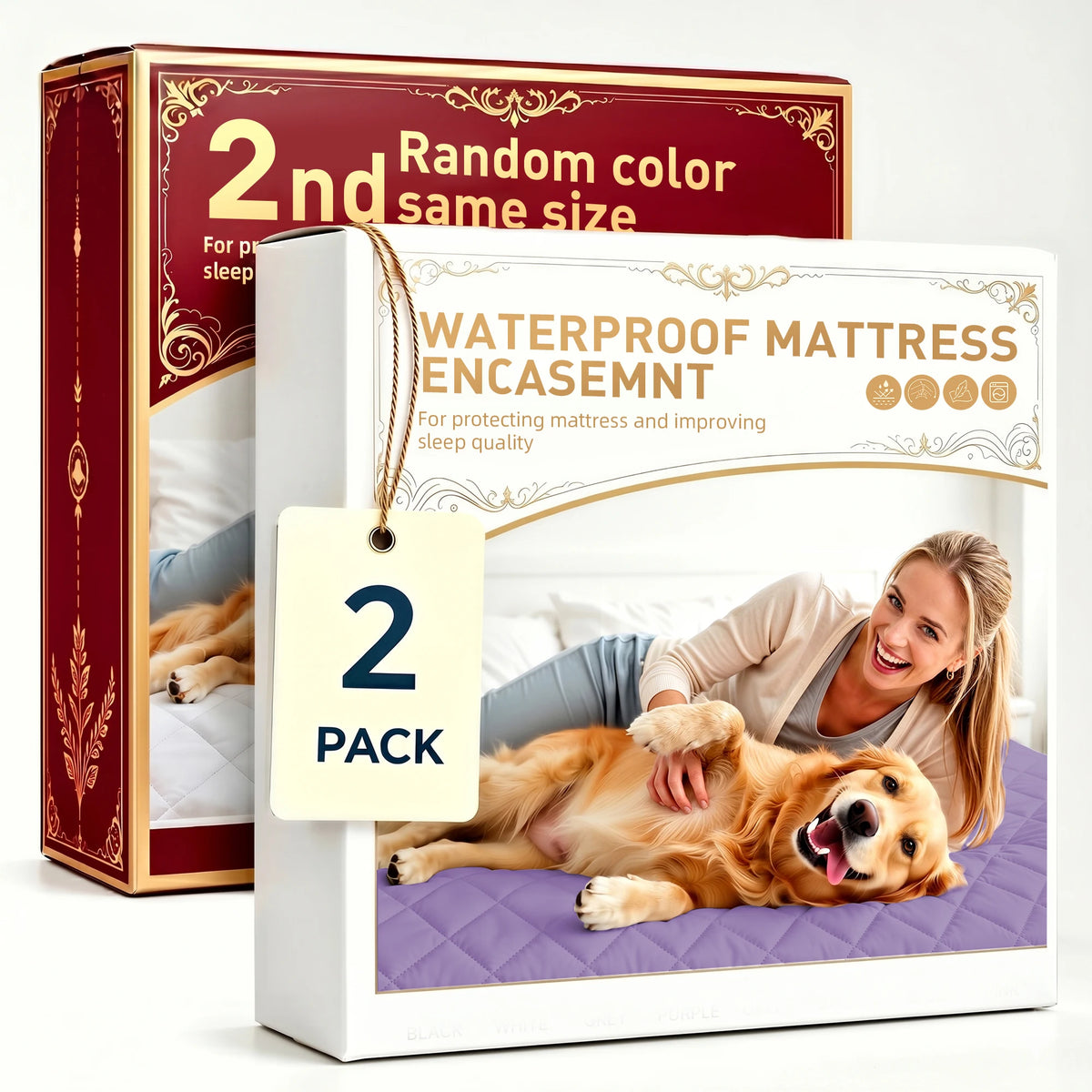 Quilted Waterproof Bamboo Fiber Mattress Cover With Stain Resistance