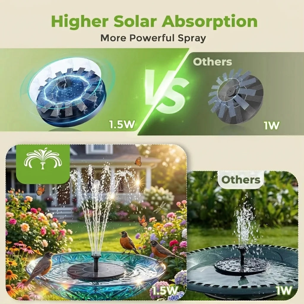 Premium Floating Solar Fountain With Six Nozzles For Garden Pond Landscape