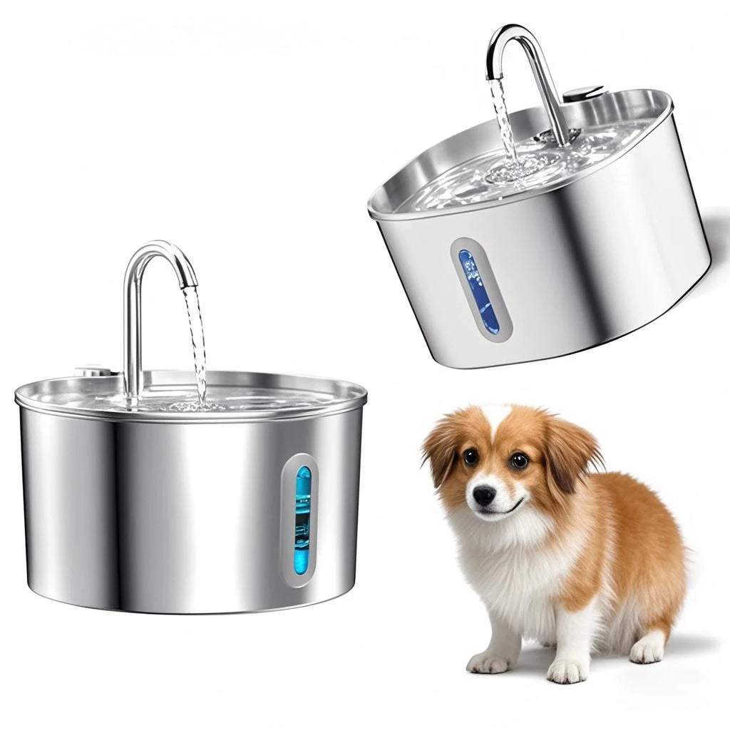 Stainless Steel Silent Pet Water Fountain For Cats And Dogs