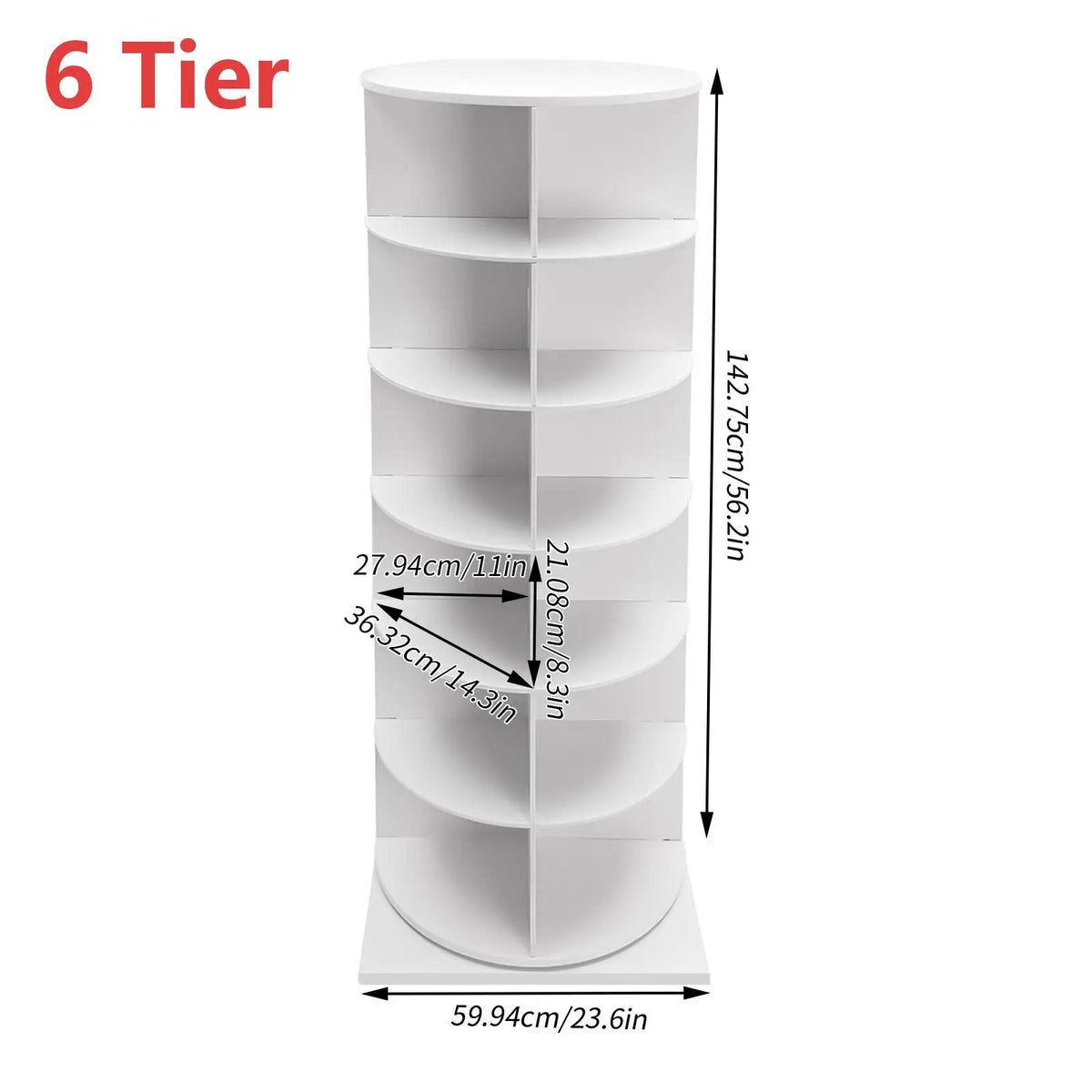 Rotating Multi Tier PVC Shoe Rack Space Saving Organizer