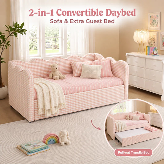Daybed Sofa Bed With Trundle And Built In USB Charging