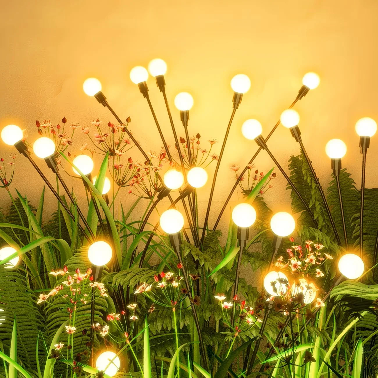 Dual Mode Solar Firefly Garden Lights For Outdoor Landscaping Decor
