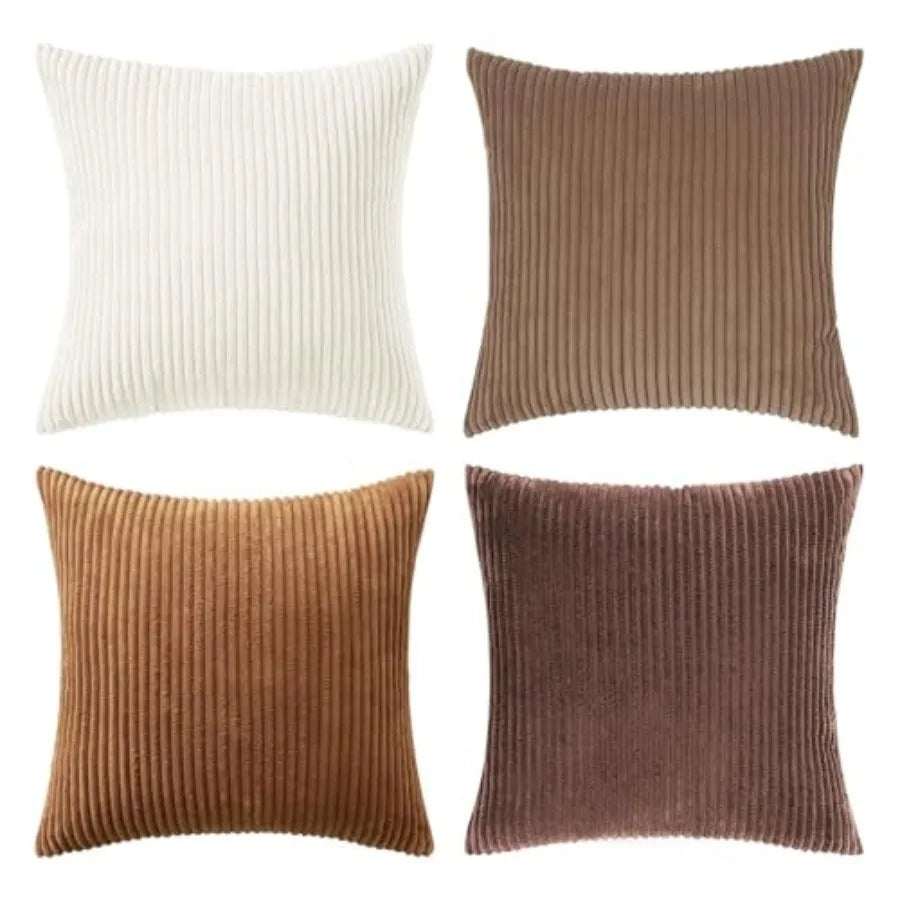 Modern Farmhouse Corduroy Throw Pillow Covers For Home Decor