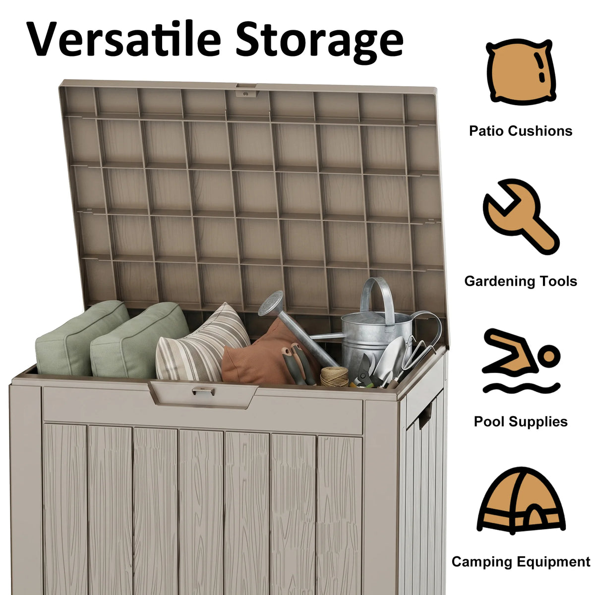 Waterproof Resin Outdoor Deck Box with Lock and UV Protection