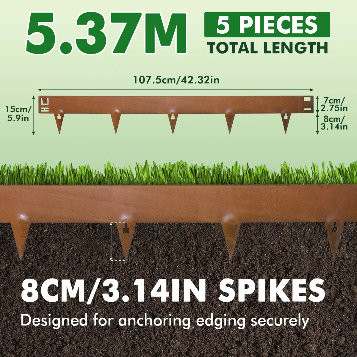 Corten Steel Metal Garden Lawn Edging Landscape Borders