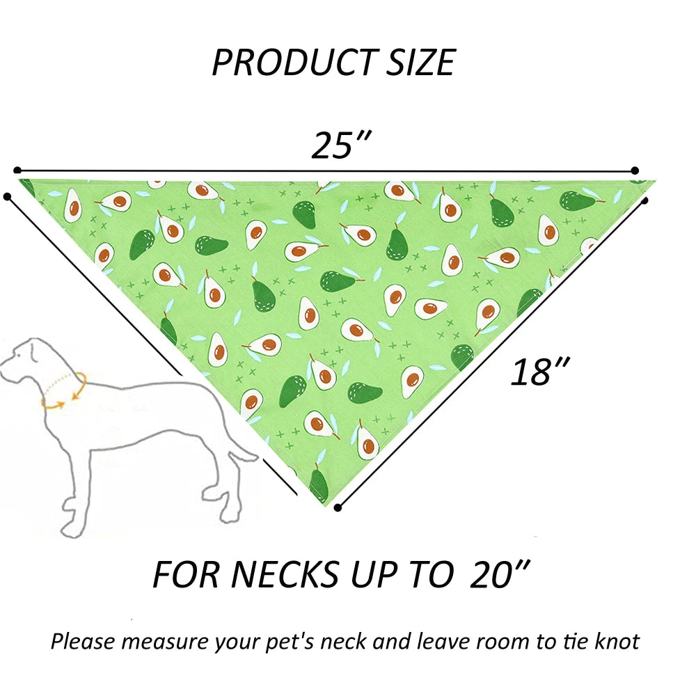 Adjustable Soft Washable Dog Bandana With Fruit Floral Design