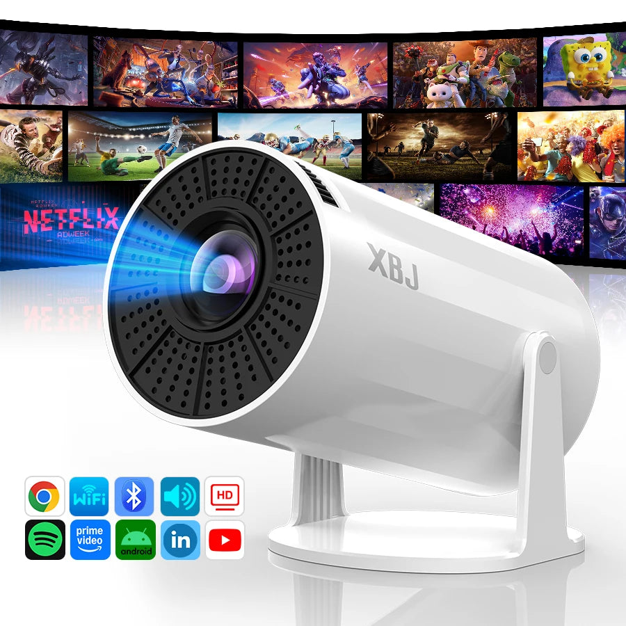 Portable Smart LED Projector Featuring 4K Decoding Android System