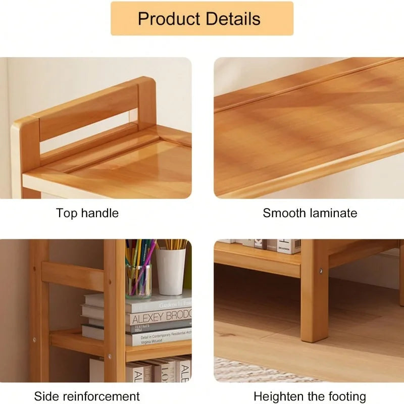 Four Tier Bamboo Organizer Rack With Space Saving Layered Design