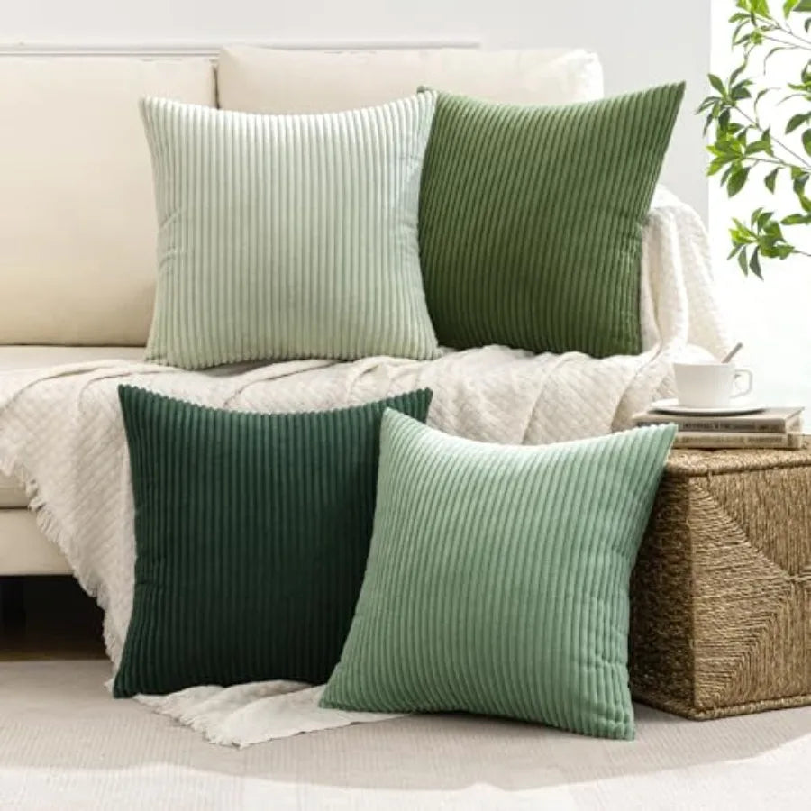 Modern Farmhouse Corduroy Throw Pillow Covers For Home Decor