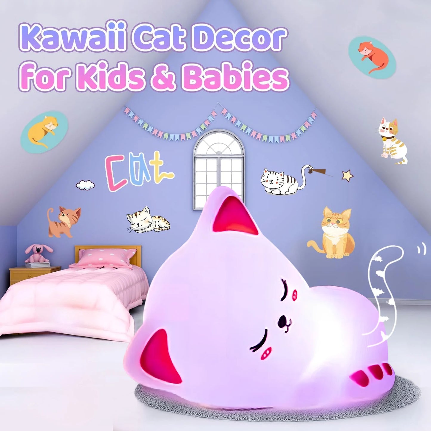 LED Barz Rechargeable Silicone Cat Night Light Touch Control Lamp