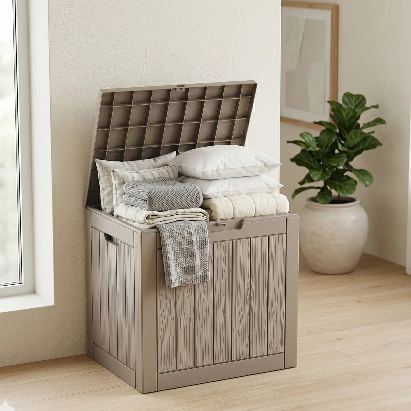 Waterproof Resin Outdoor Deck Box with Lock and UV Protection