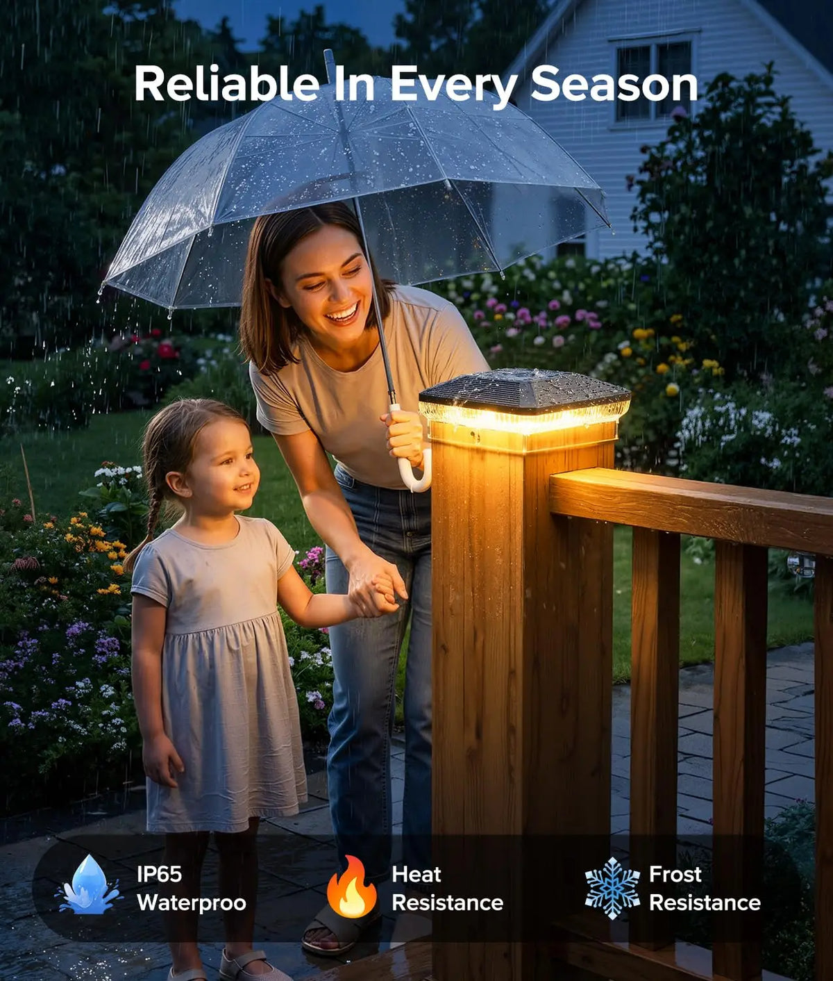 KPSTEK Solar Post Cap Lights Outdoor Waterproof LED Fence Light
