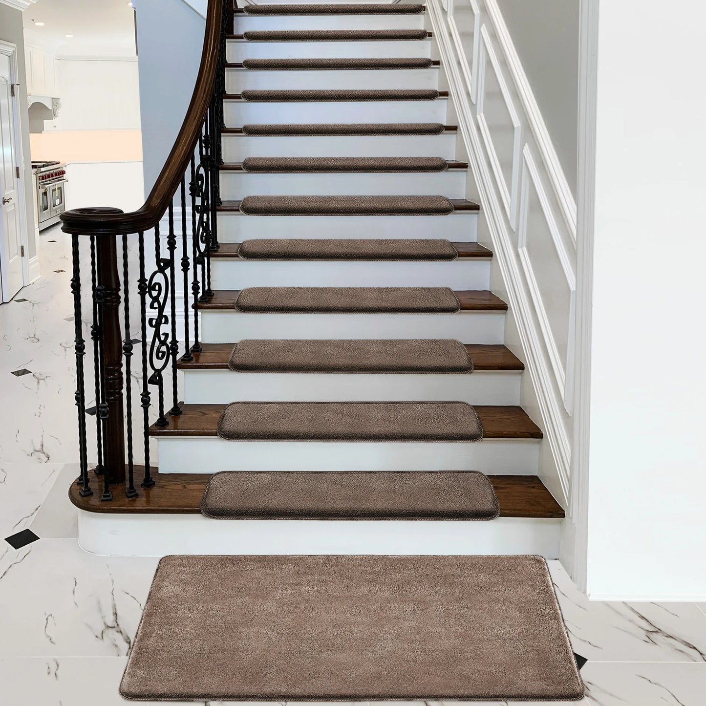 Premium Bullnose Stair Treads Non Slip Self Adhesive Carpet Mats
