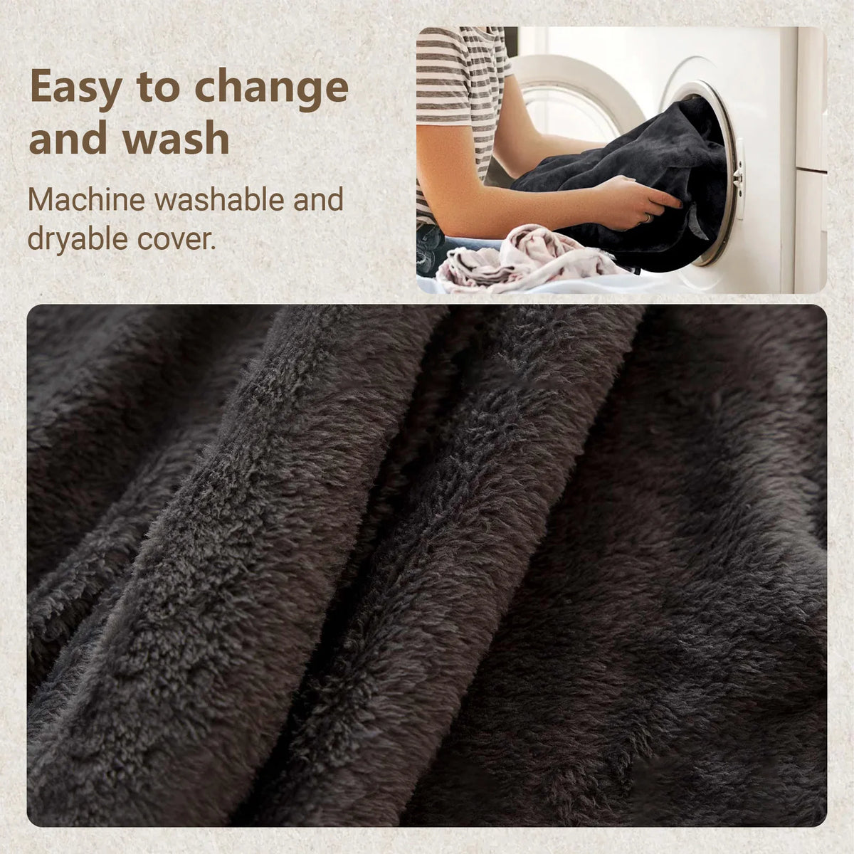 Memory Foam Beanbag Chair With Washable Flannel Cover For Bedrooms