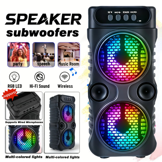 Cinolink Portable Bluetooth Speaker With Colorful Lights And FM Radio