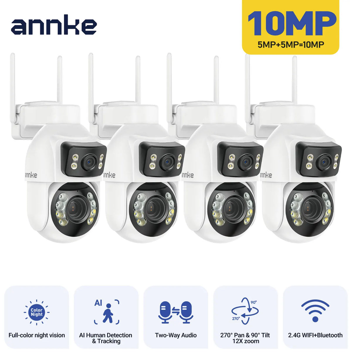 Annke Dual Lens PTZ Security Camera With AI Tracking Zoom