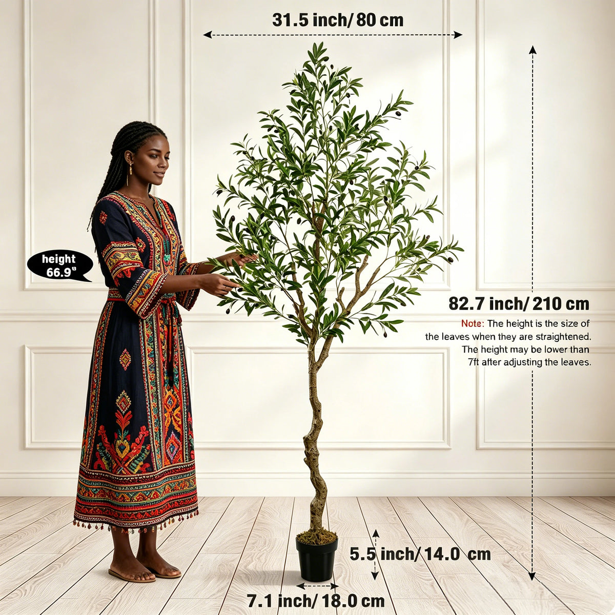 Olitree Artificial Olive Tree With Realistic Fruits And Wooden Trunk
