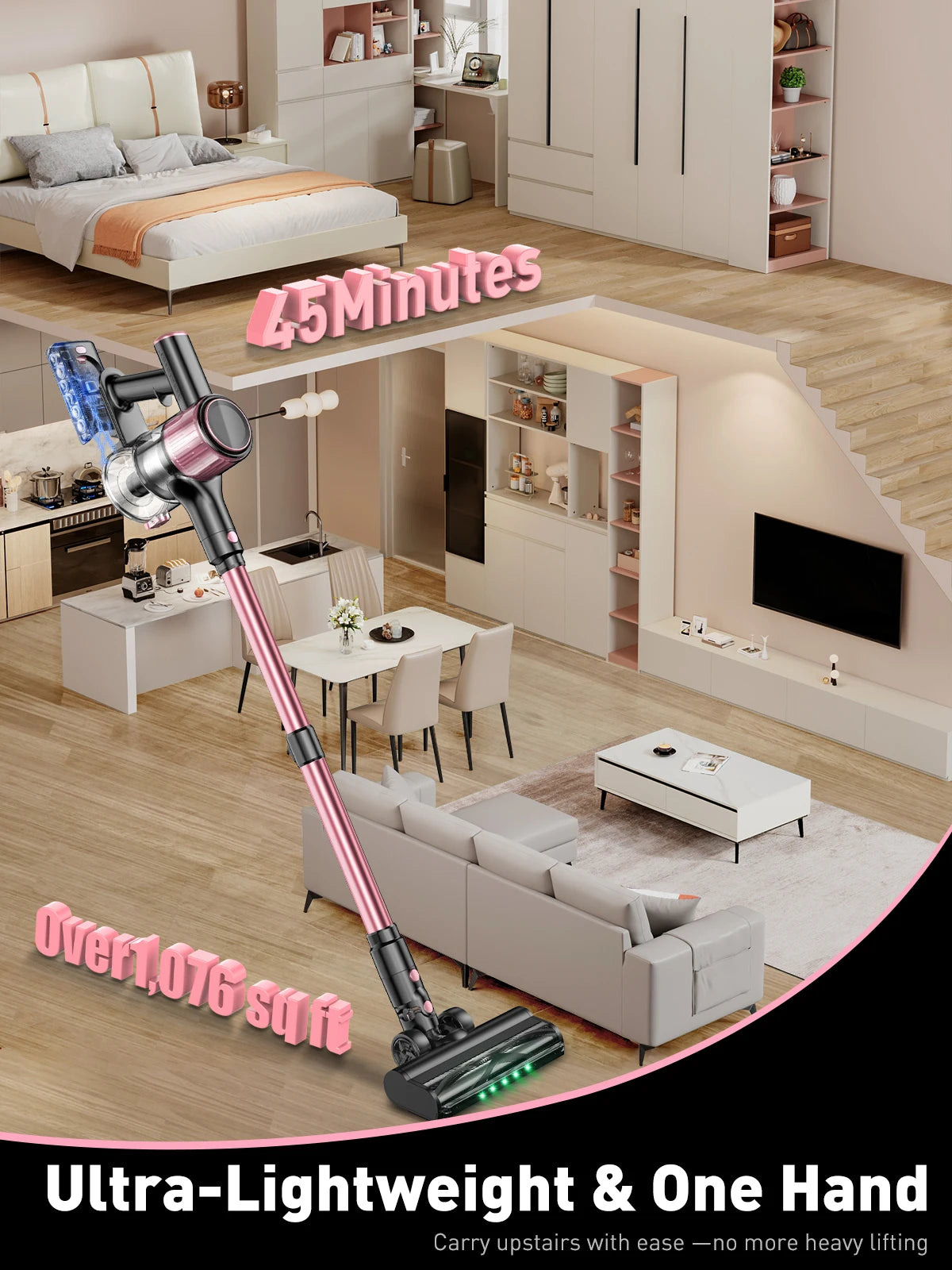 Suxiangvac Cordless Bagless Stick Vacuum Cleaner HEPA Filter