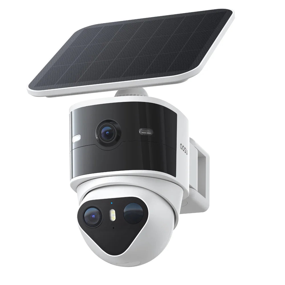 AOSU Solar Wireless Outdoor Dual AI Security Camera System