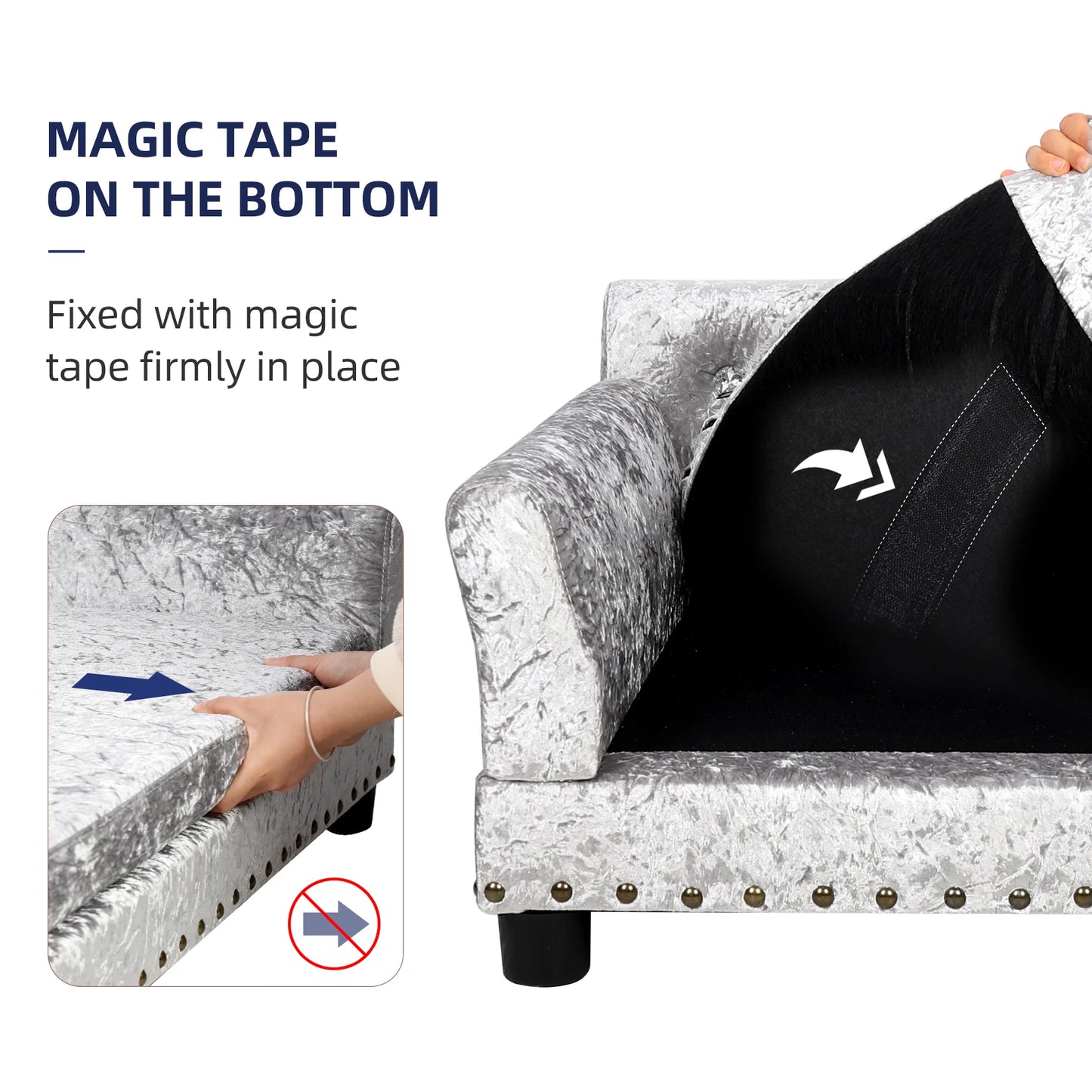 Bingopaw Elevated Dog Sofa Bed With Breathable Velvet Cushion