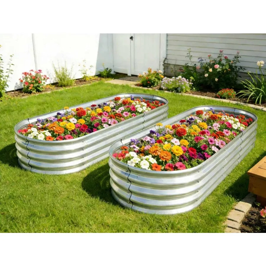 Metal Elevated Garden Bed Planter For Herbs And Vegetables