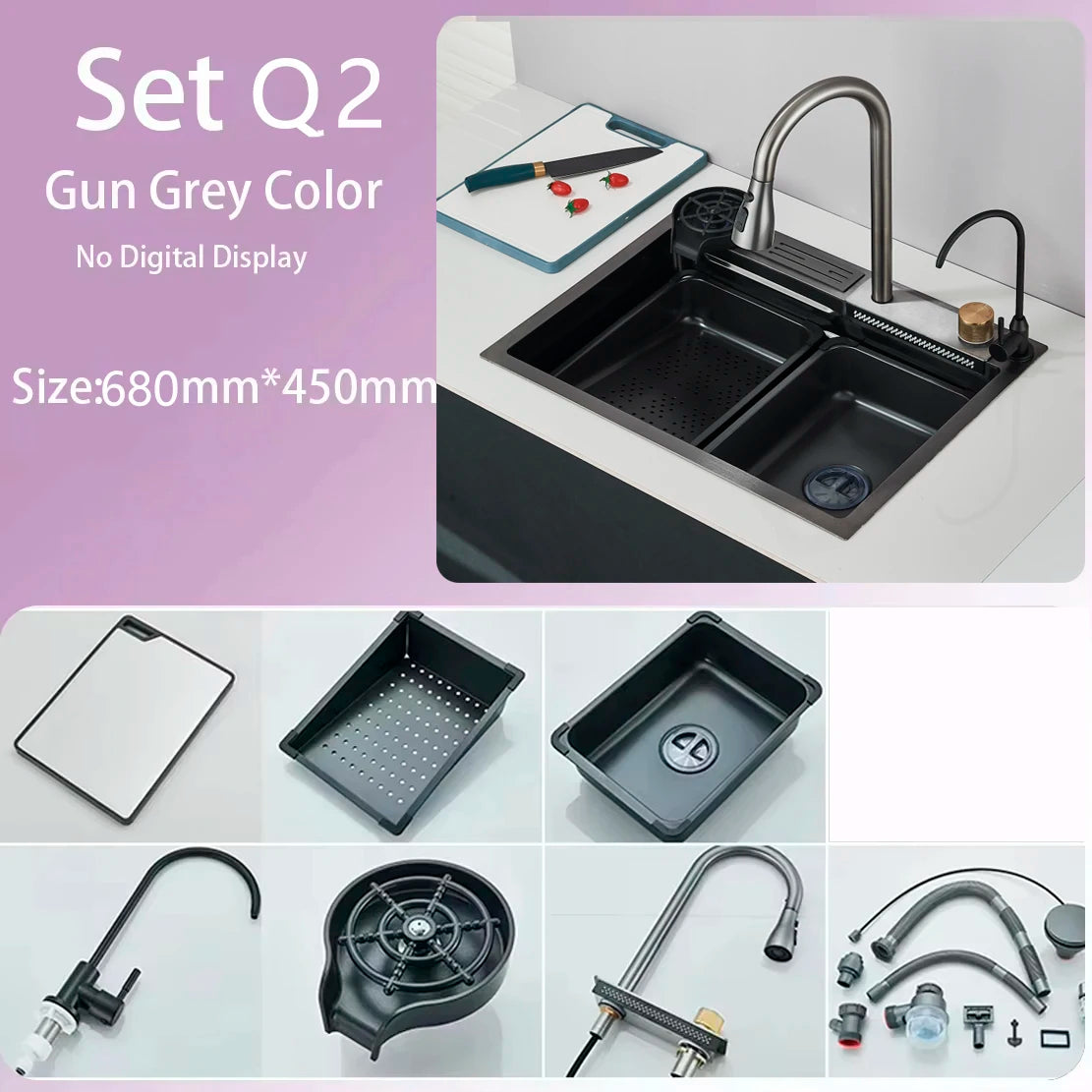 Suguword 304 Stainless Steel Kitchen Faucet With Dispenser