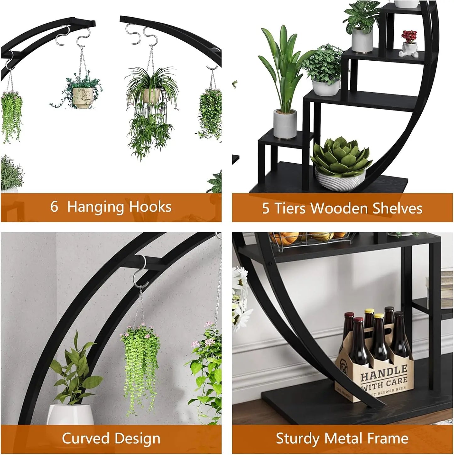 Twister CK 5 Tier Metal Plant Stand Indoor Shelf Rack