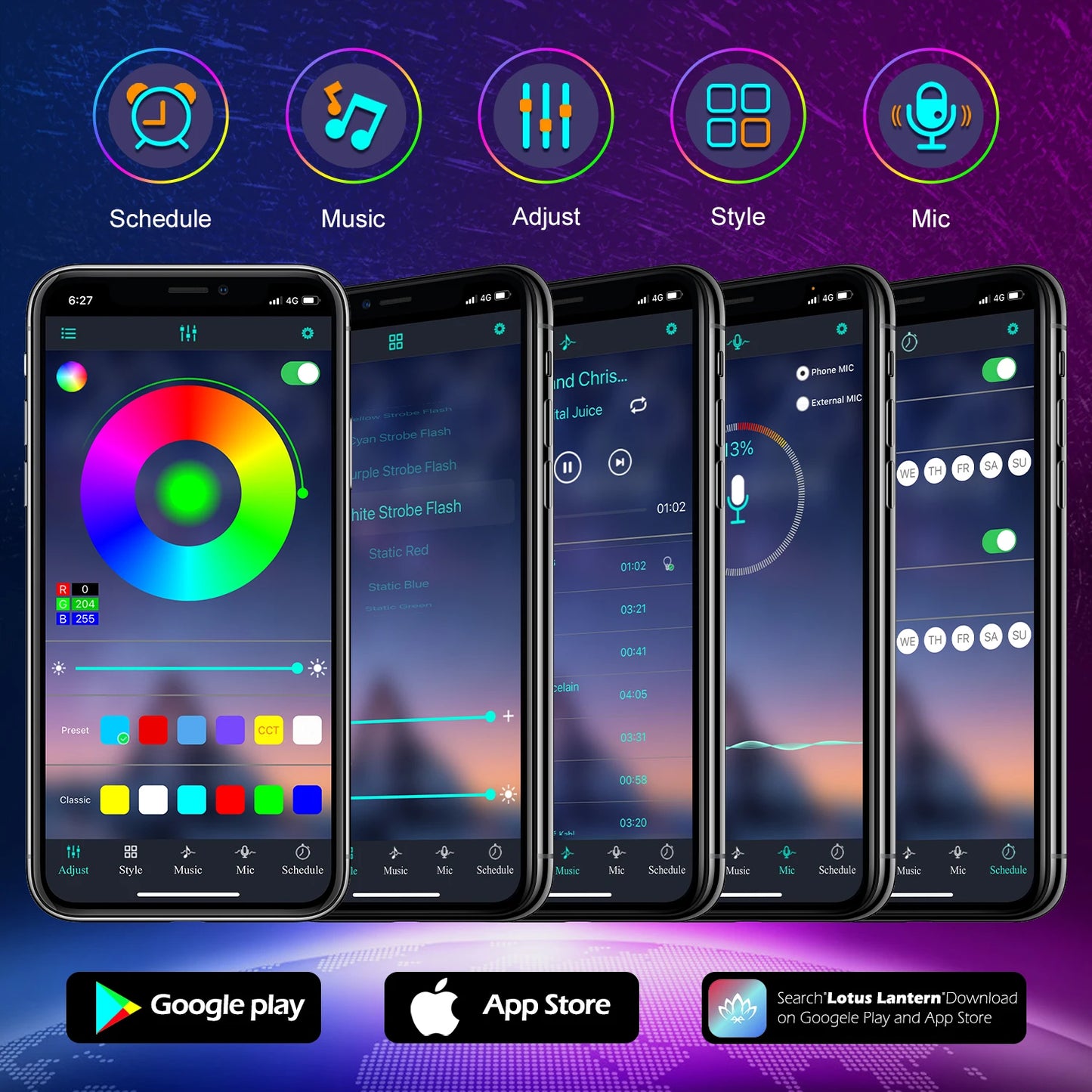 Ailbton Waterproof Rgb Led Strip Lights With App Control