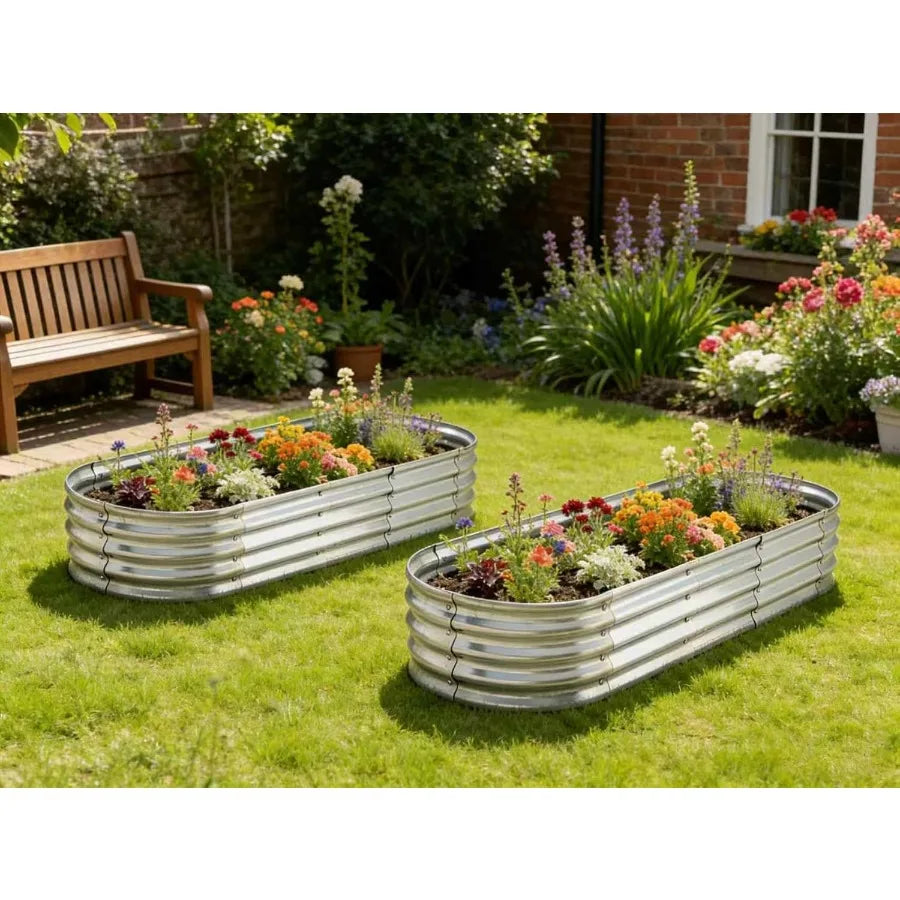 Metal Elevated Garden Bed Planter For Herbs And Vegetables