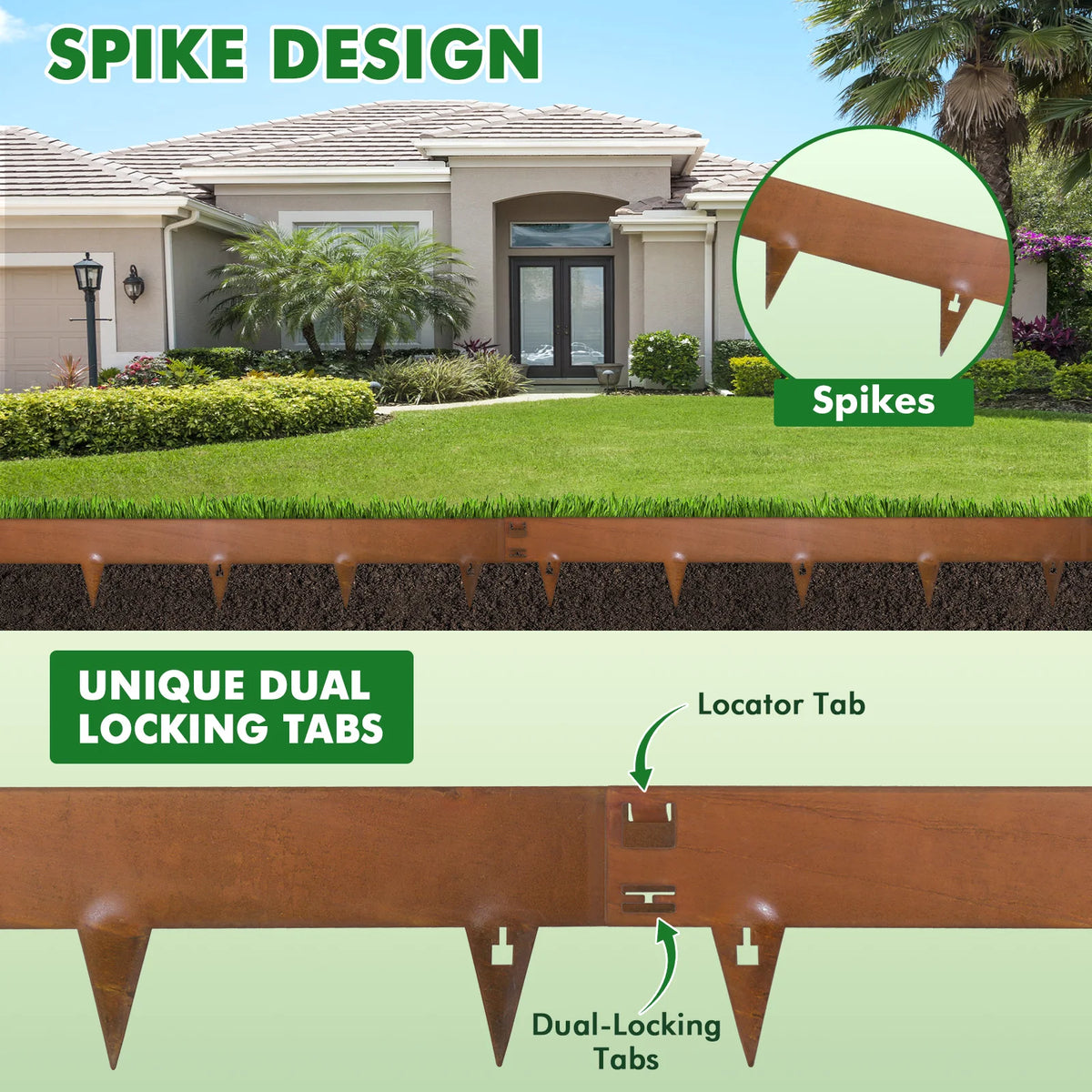 Corten Steel Metal Garden Lawn Edging Landscape Borders