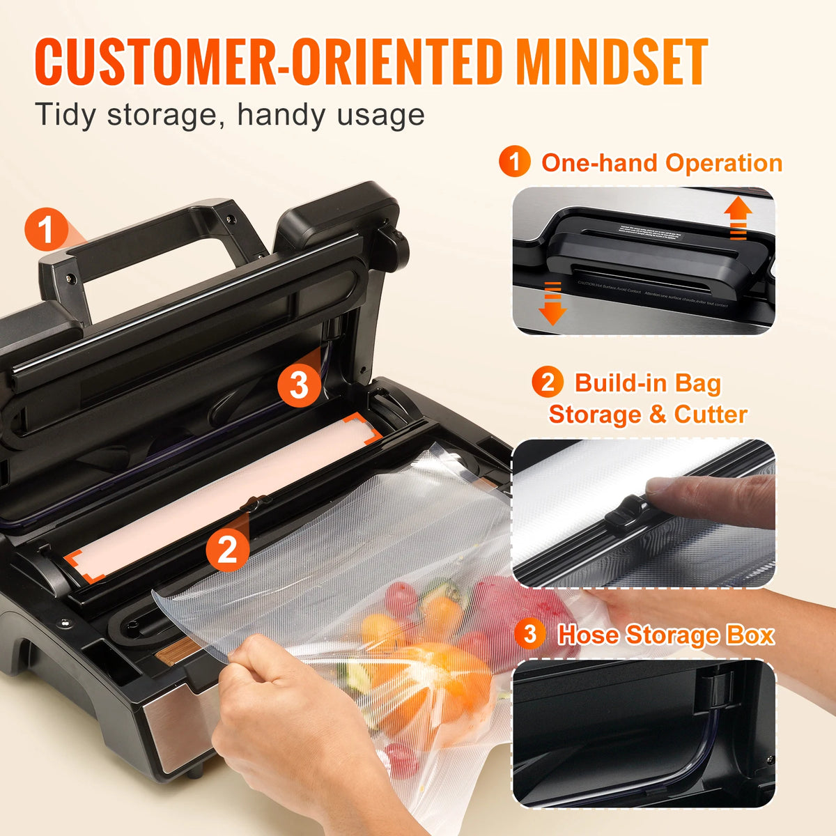 SucceBuy Vacuum Sealer Machine for Food Packaging and Kitchen Storage