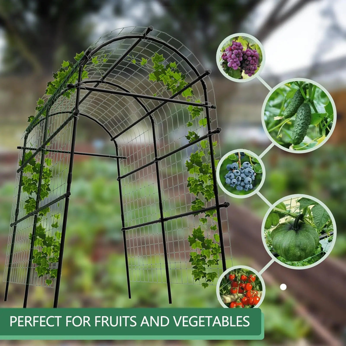 HiMISS Adjustable Metal Garden Arch Trellis For Climbing Plants