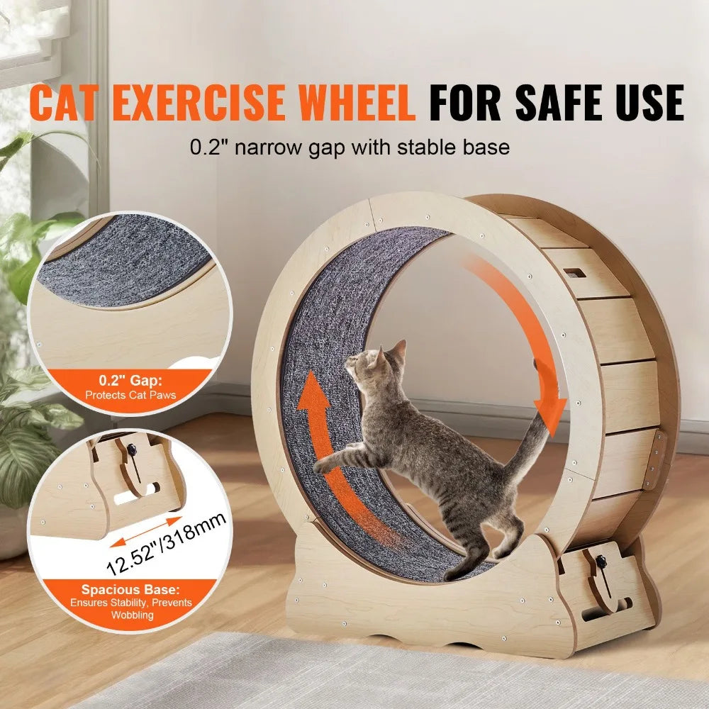 Silent Wooden Cat Exercise Wheel For Indoor Running Fitness