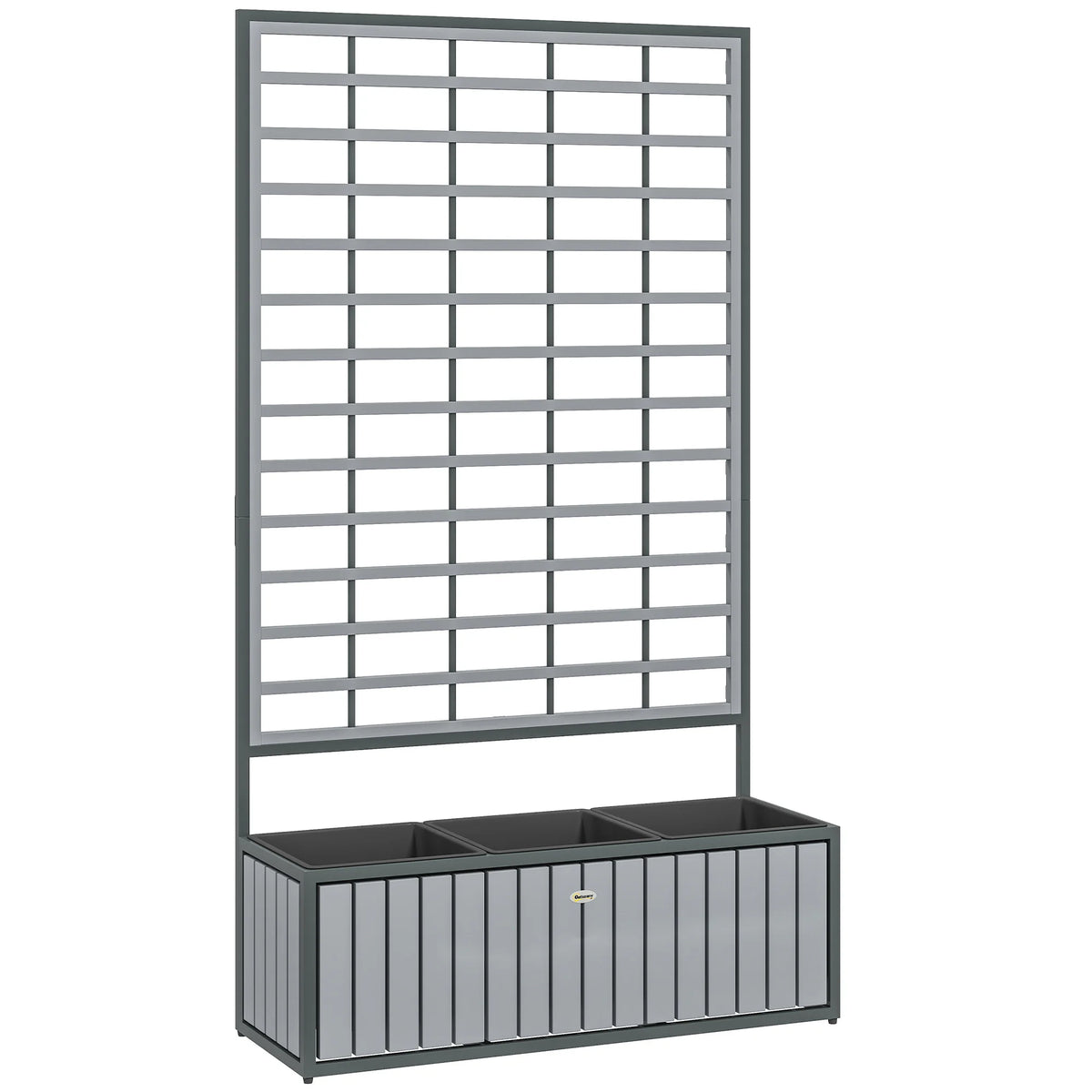 Outsunny Wooden Raised Garden Bed With Trellis And Removable Pots
