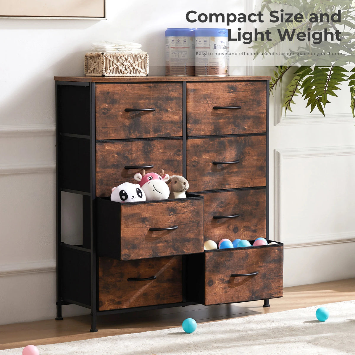 MCQ Eight Drawer Fabric Storage Cabinet For Living Room